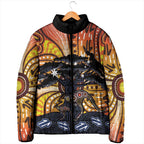 Australia Mother's Day Personalised Padded Jacket Kangaroo With Aboriginal Tree Art