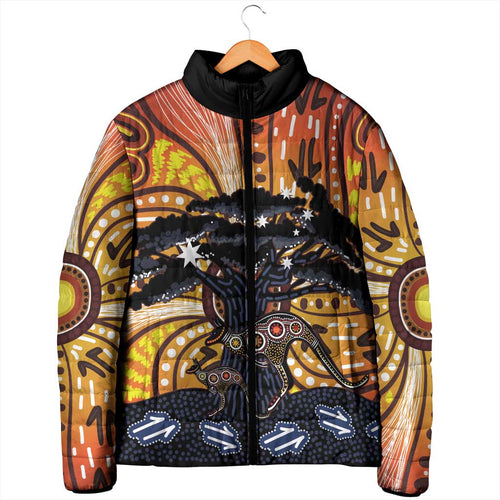 Australia Mother's Day Personalised Padded Jacket Kangaroo With Aboriginal Tree Art
