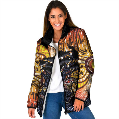 Australia Mother's Day Personalised Padded Jacket Kangaroo With Aboriginal Tree Art