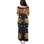 Australia Mother's Day Personalised Puletasi Kangaroo With Aboriginal Tree Art