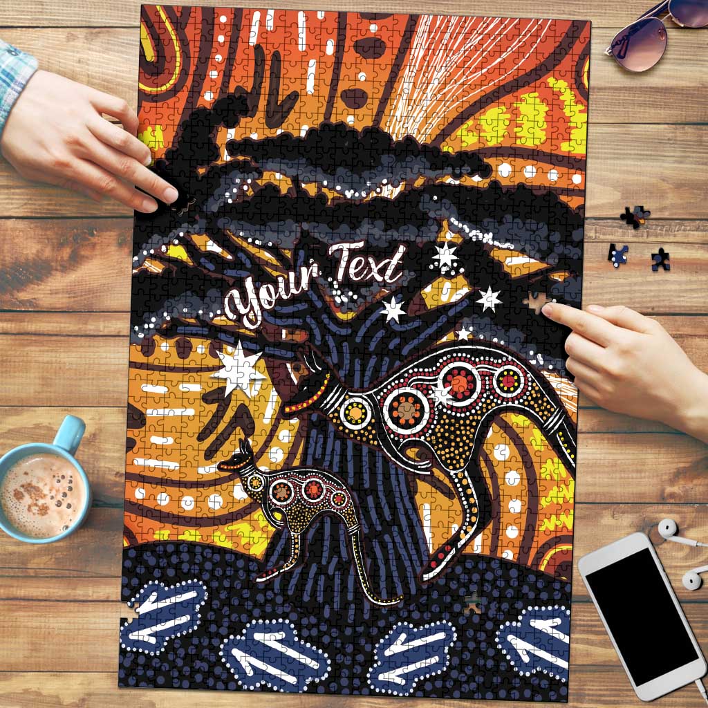 Australia Mother's Day Personalised Puzzle Kangaroo With Aboriginal Tree Art