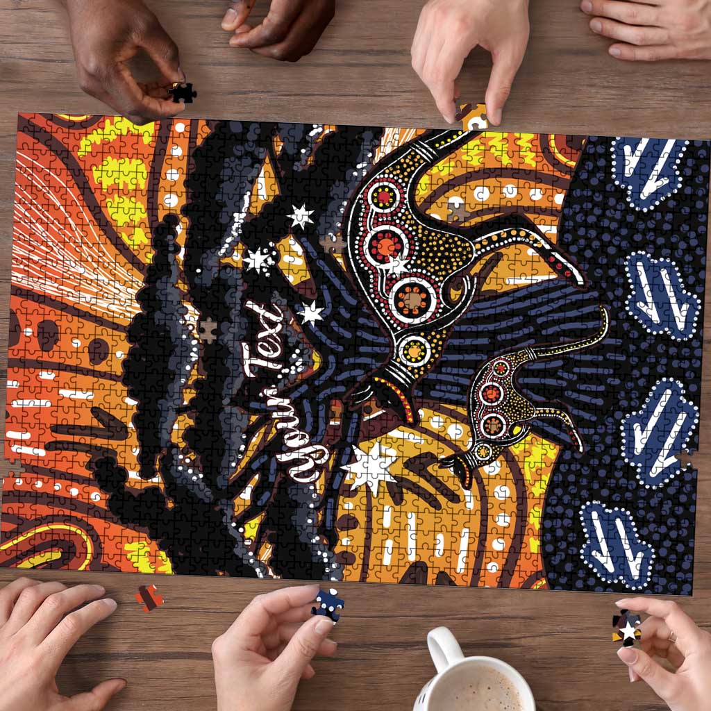 Australia Mother's Day Personalised Puzzle Kangaroo With Aboriginal Tree Art
