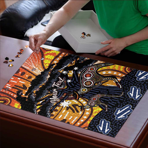 Australia Mother's Day Personalised Puzzle Kangaroo With Aboriginal Tree Art