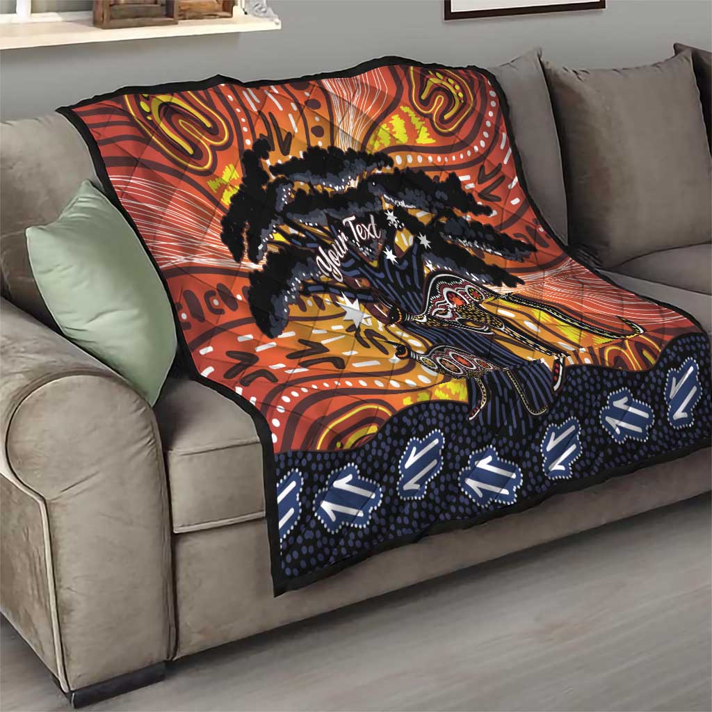 Australia Mother's Day Personalised Quilt Kangaroo With Aboriginal Tree Art