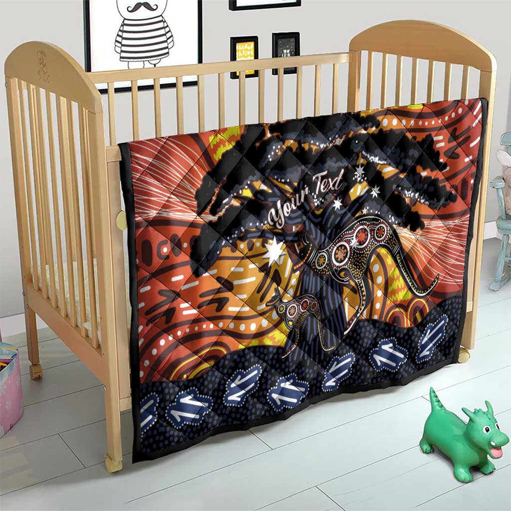 Australia Mother's Day Personalised Quilt Kangaroo With Aboriginal Tree Art