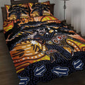 Australia Mother's Day Personalised Quilt Bed Set Kangaroo With Aboriginal Tree Art