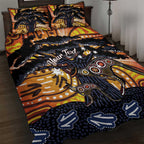 Australia Mother's Day Personalised Quilt Bed Set Kangaroo With Aboriginal Tree Art