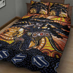 Australia Mother's Day Personalised Quilt Bed Set Kangaroo With Aboriginal Tree Art