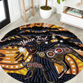 Australia Mother's Day Personalised Round Carpet Kangaroo With Aboriginal Tree Art