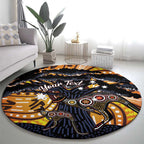 Australia Mother's Day Personalised Round Carpet Kangaroo With Aboriginal Tree Art