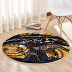 Australia Mother's Day Personalised Round Carpet Kangaroo With Aboriginal Tree Art