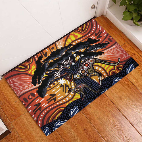 Australia Mother's Day Personalised Rubber Doormat Kangaroo With Aboriginal Tree Art