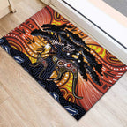 Australia Mother's Day Personalised Rubber Doormat Kangaroo With Aboriginal Tree Art