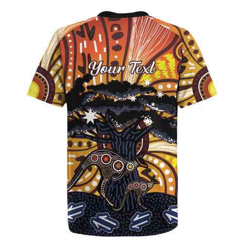 Australia Mother's Day Personalised Rugby Jersey Kangaroo With Aboriginal Tree Art