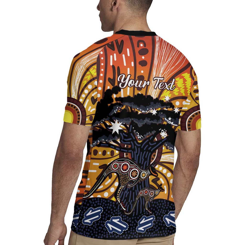 Australia Mother's Day Personalised Rugby Jersey Kangaroo With Aboriginal Tree Art