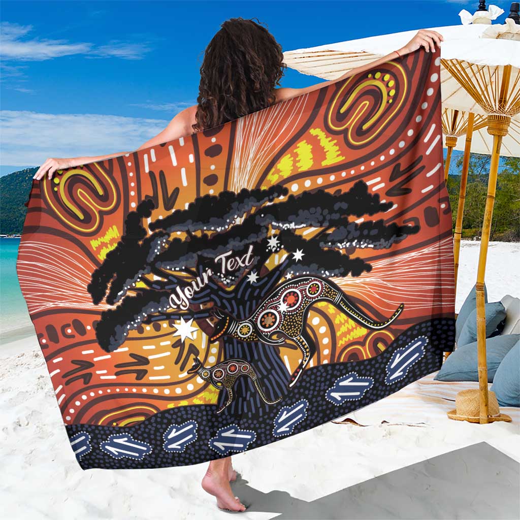 Australia Mother's Day Personalised Sarong Kangaroo With Aboriginal Tree Art