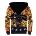 Australia Mother's Day Personalised Sherpa Hoodie Kangaroo With Aboriginal Tree Art