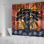 Australia Mother's Day Personalised Shower Curtain Kangaroo With Aboriginal Tree Art