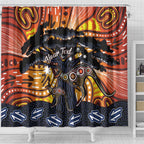 Australia Mother's Day Personalised Shower Curtain Kangaroo With Aboriginal Tree Art