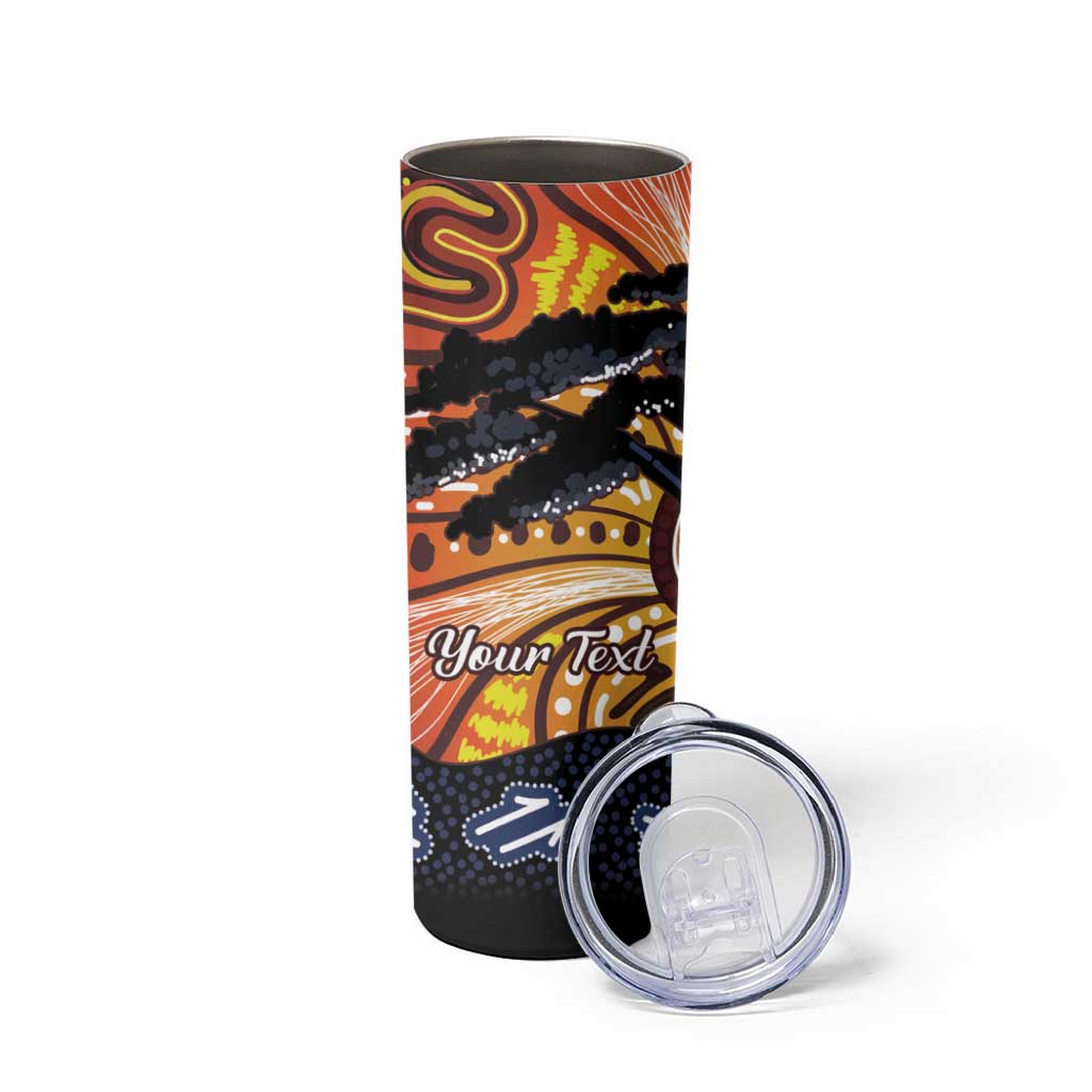 Australia Mother's Day Personalised Skinny Tumbler Kangaroo With Aboriginal Tree Art