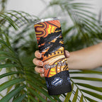 Australia Mother's Day Personalised Skinny Tumbler Kangaroo With Aboriginal Tree Art