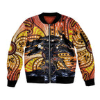 Australia Mother's Day Personalised Sleeve Zip Bomber Jacket Kangaroo With Aboriginal Tree Art