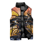 Australia Mother's Day Personalised Sleeveless Puffer Jacket Kangaroo With Aboriginal Tree Art