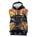 Australia Mother's Day Personalised Sleeveless Zip Hoodie Kangaroo With Aboriginal Tree Art