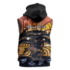Australia Mother's Day Personalised Sleeveless Zip Hoodie Kangaroo With Aboriginal Tree Art