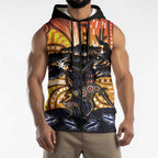Australia Mother's Day Personalised Sleeveless Zip Hoodie Kangaroo With Aboriginal Tree Art