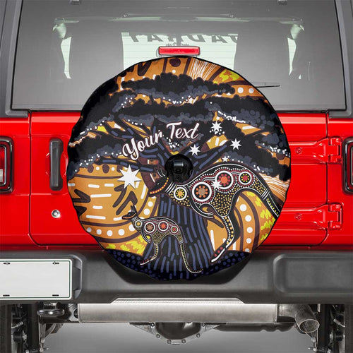 Australia Mother's Day Personalised Spare Tire Cover Kangaroo With Aboriginal Tree Art