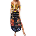 Australia Mother's Day Personalised Summer Maxi Dress Kangaroo With Aboriginal Tree Art