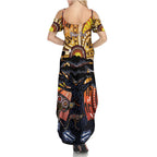 Australia Mother's Day Personalised Summer Maxi Dress Kangaroo With Aboriginal Tree Art
