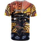 Australia Mother's Day Personalised T Shirt Kangaroo With Aboriginal Tree Art