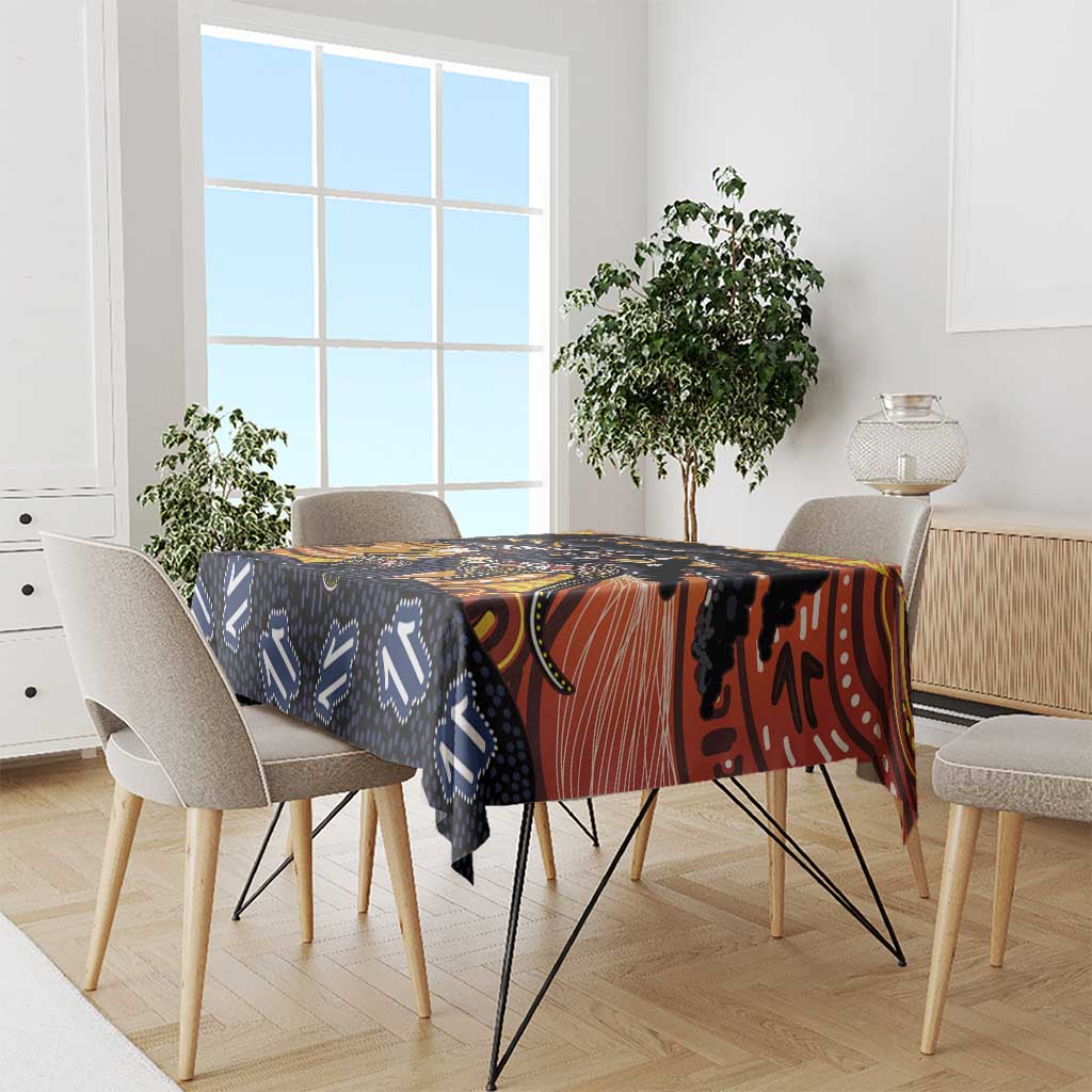 Australia Mother's Day Personalised Tablecloth Kangaroo With Aboriginal Tree Art