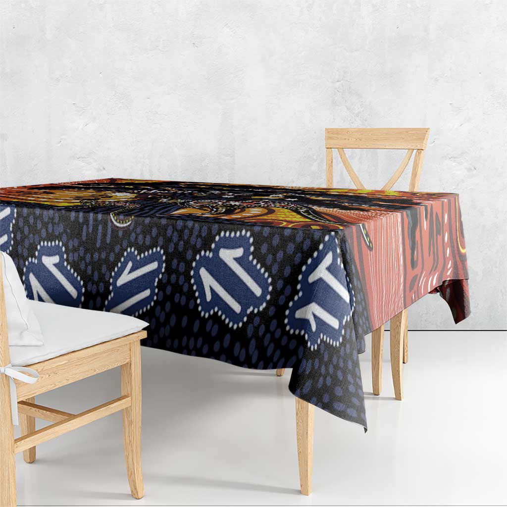 Australia Mother's Day Personalised Tablecloth Kangaroo With Aboriginal Tree Art