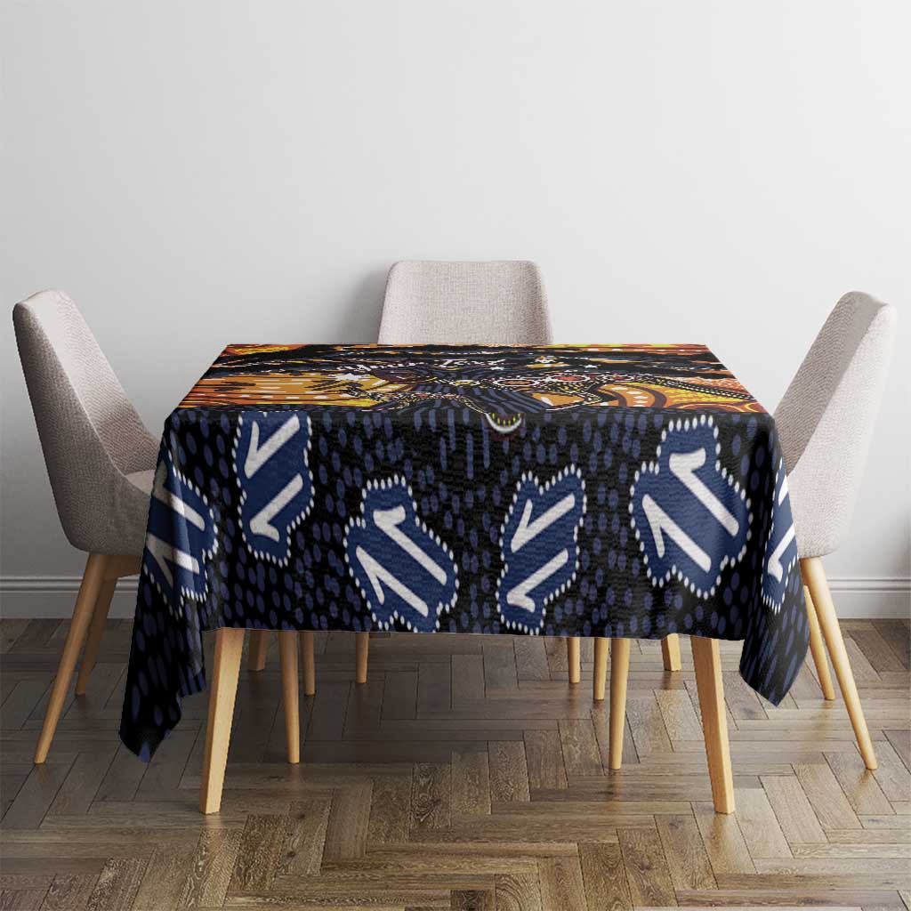 Australia Mother's Day Personalised Tablecloth Kangaroo With Aboriginal Tree Art