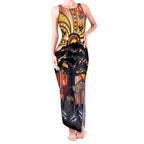 Australia Mother's Day Personalised Tank Maxi Dress Kangaroo With Aboriginal Tree Art