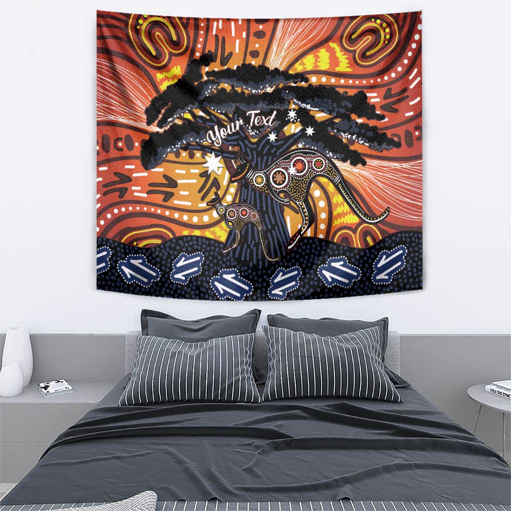 Australia Mother's Day Personalised Tapestry Kangaroo With Aboriginal Tree Art