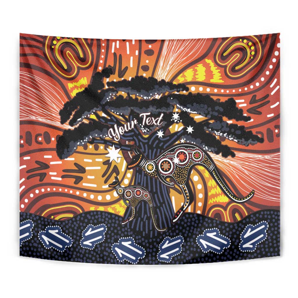 Australia Mother's Day Personalised Tapestry Kangaroo With Aboriginal Tree Art