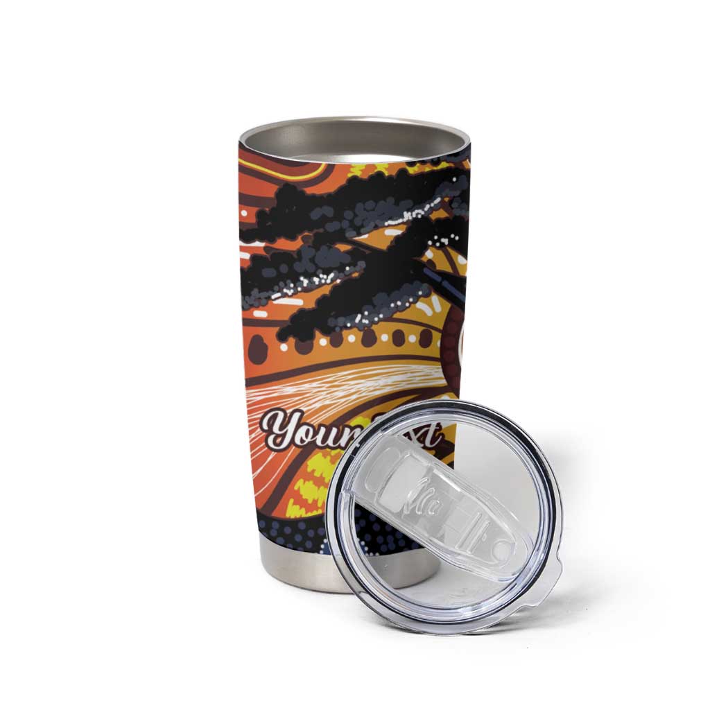 Australia Mother's Day Personalised Tumbler Cup Kangaroo With Aboriginal Tree Art