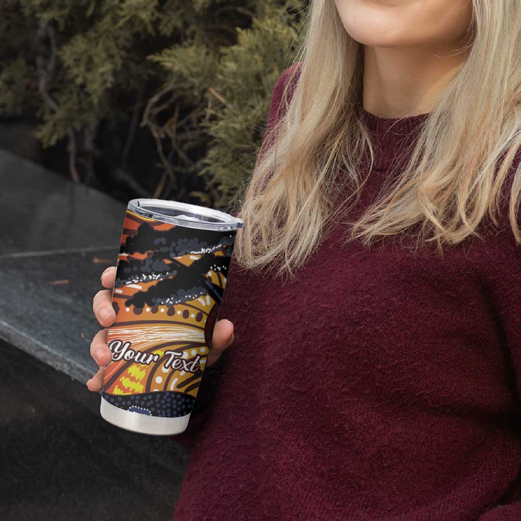 Australia Mother's Day Personalised Tumbler Cup Kangaroo With Aboriginal Tree Art