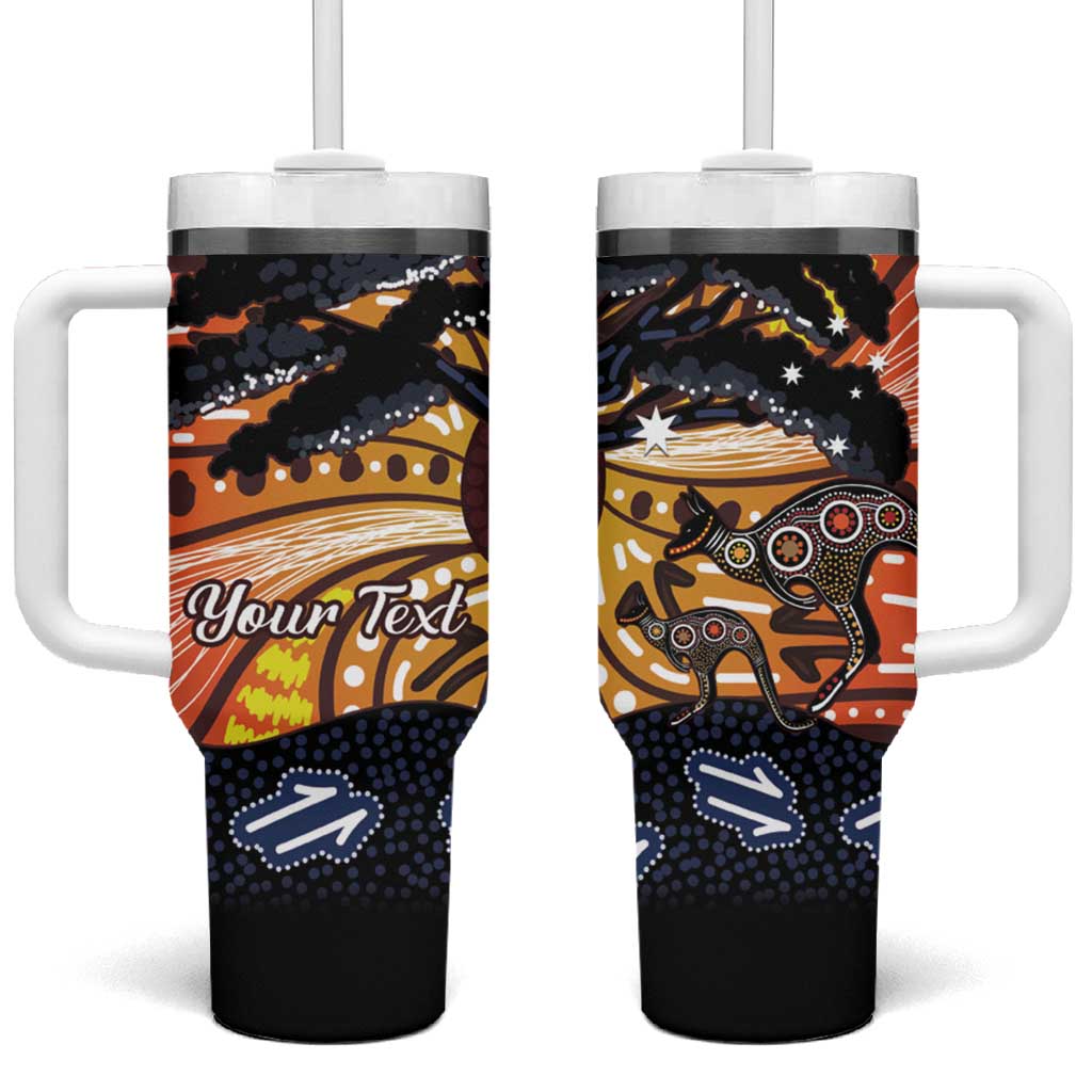 Australia Mother's Day Personalised Tumbler With Handle Kangaroo With Aboriginal Tree Art
