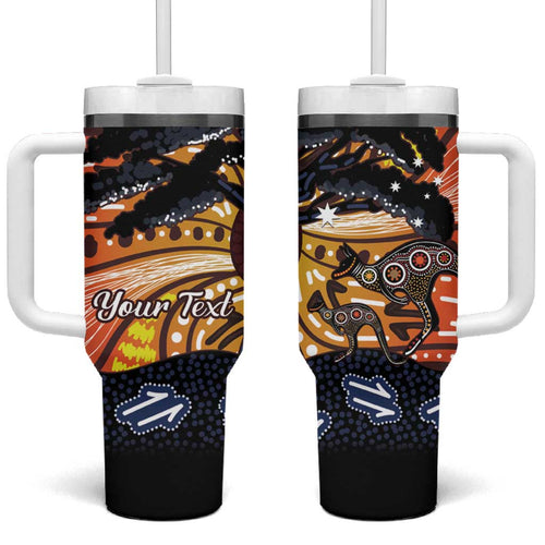 Australia Mother's Day Personalised Tumbler With Handle Kangaroo With Aboriginal Tree Art