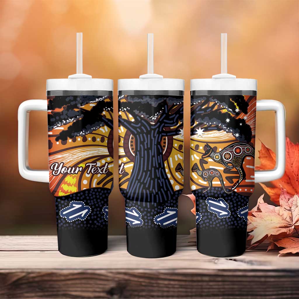 Australia Mother's Day Personalised Tumbler With Handle Kangaroo With Aboriginal Tree Art