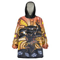 Australia Mother's Day Personalised Wearable Blanket Hoodie Kangaroo With Aboriginal Tree Art