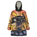 Australia Mother's Day Personalised Wearable Blanket Hoodie Kangaroo With Aboriginal Tree Art