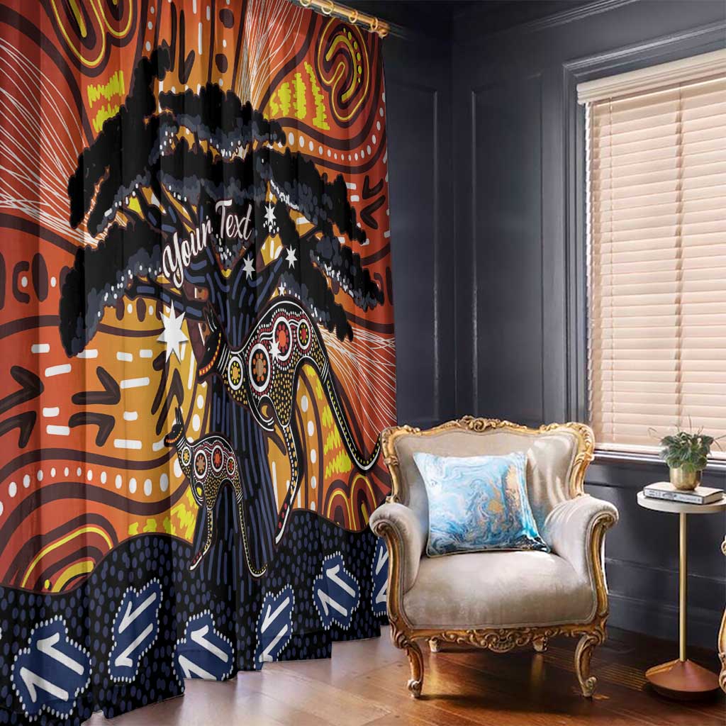 Australia Mother's Day Personalised Window Curtain Kangaroo With Aboriginal Tree Art