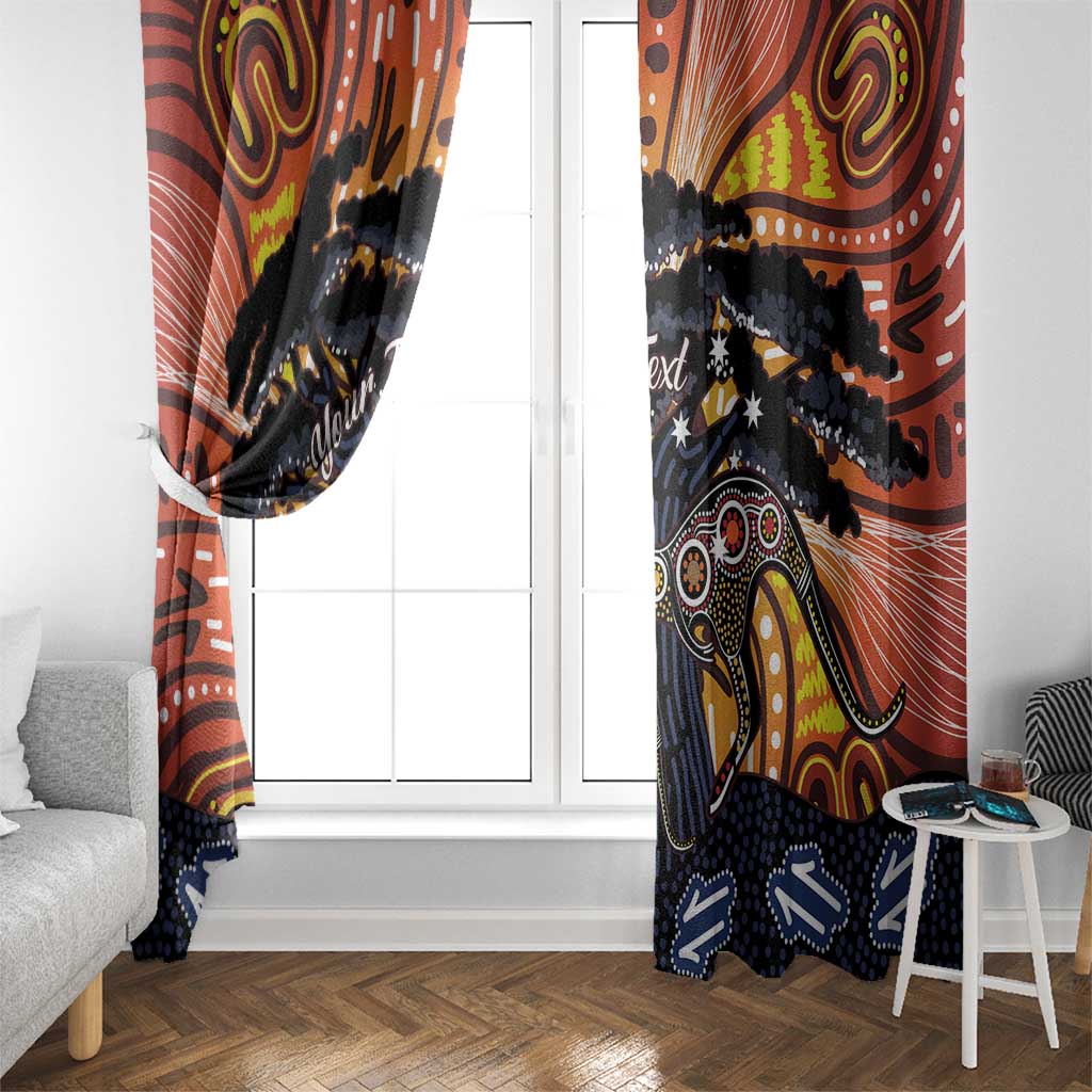 Australia Mother's Day Personalised Window Curtain Kangaroo With Aboriginal Tree Art