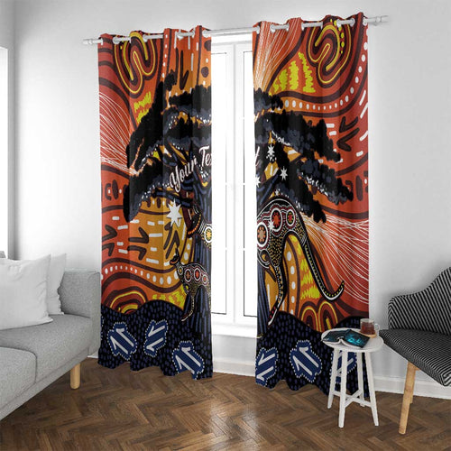Australia Mother's Day Personalised Window Curtain Kangaroo With Aboriginal Tree Art